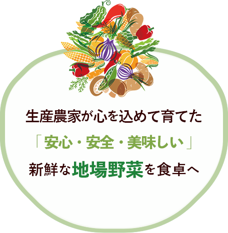 生産農家が心を込めて育てた「安心・安全・美味しい」新鮮な地場野菜を食卓へ